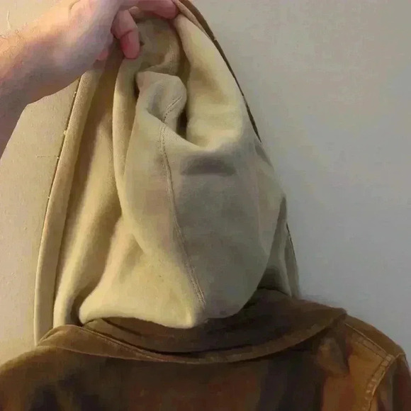 Plugg Jeans jacket, large, brown with star hood - Picture 6 of 9